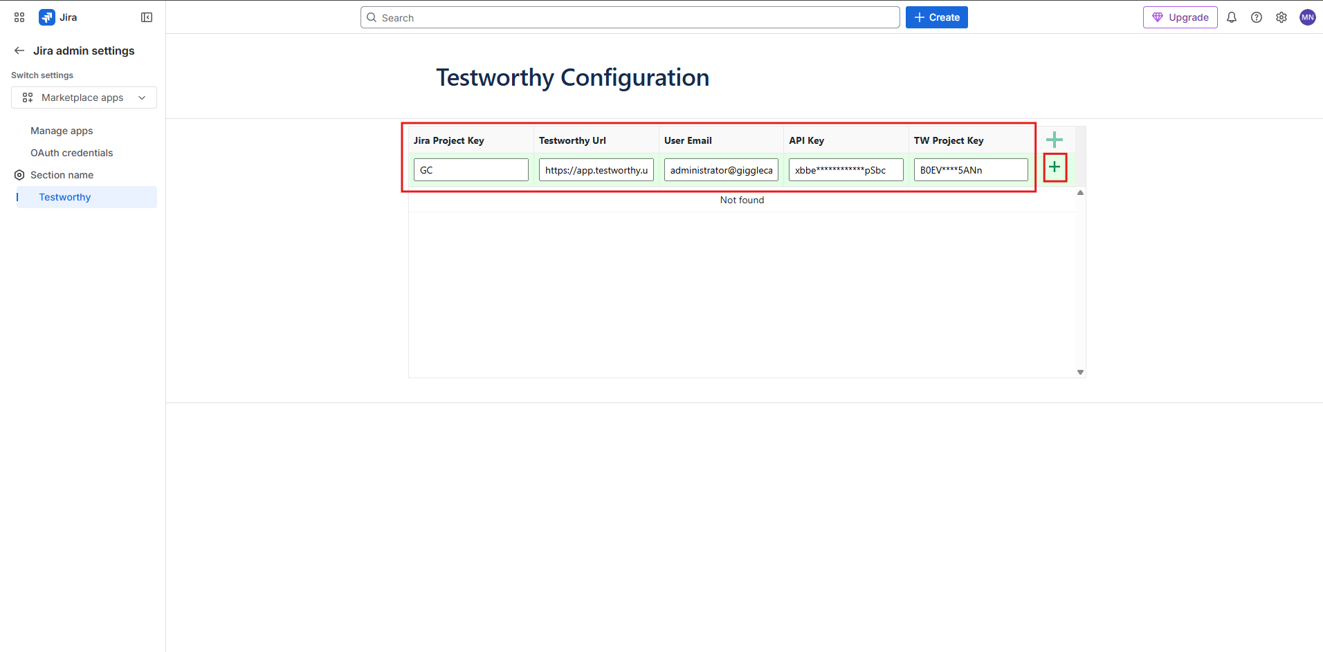 TW App Configuration
